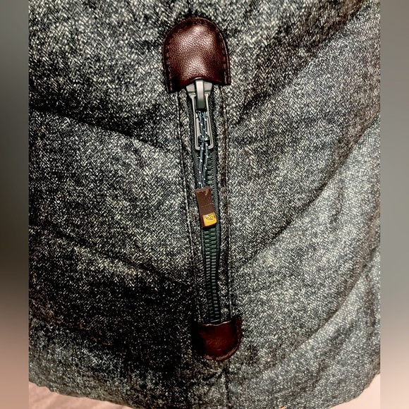 Green Tea Women’s Puffer Vest, L, Faux Fur Lining, Dk Green/White - Picture 7 of 7